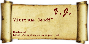 Vitzthum Jenő névjegykártya