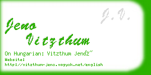 jeno vitzthum business card